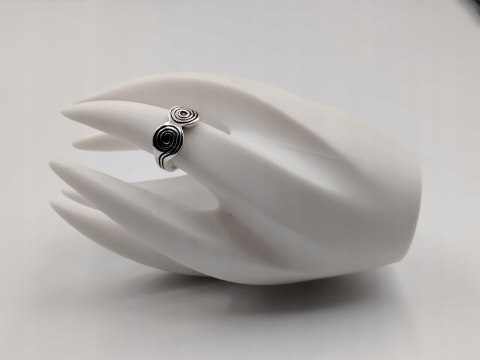 Piękny stary srebrny pierścionek celtycki SPIRALA r. 14 srebro biżuteria