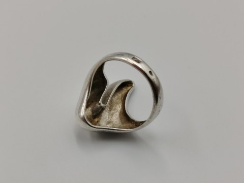 Stary ciekawy damski srebrny pierścionek r.13/14 srebro VINTAGE biżuteria