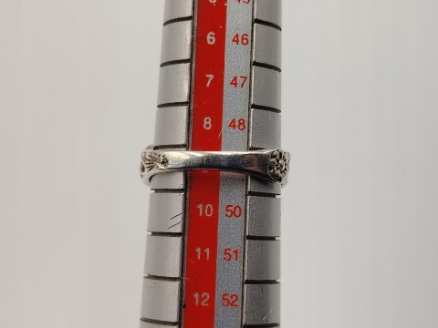 Stary piękny srebrny damski pierścionek LADY r.9 srebro biżuteria VINTAGE