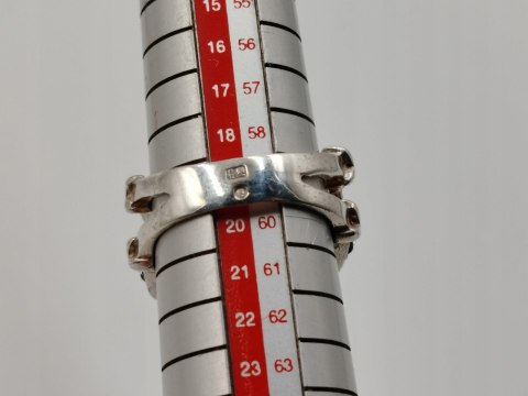 Stary piękny srebrny pierścionek KAMELEON CYRKONIE r. 19 srebro 925 VINTAGE