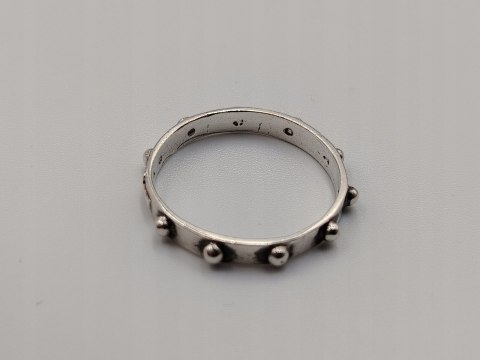 Stary piękny srebrny różaniec na palec/obrączka roz. 26 VINTAGE biżuteria