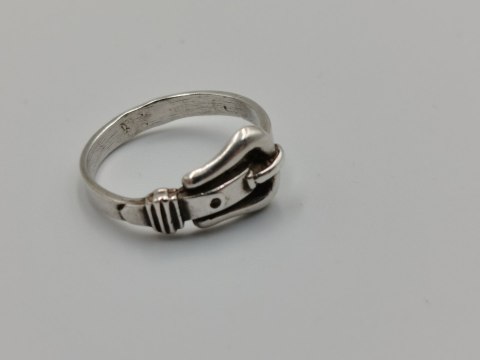 Stary srebrny damski pierścionek/obrączka PASEK DO SPODNI r. 16 VINTAGE