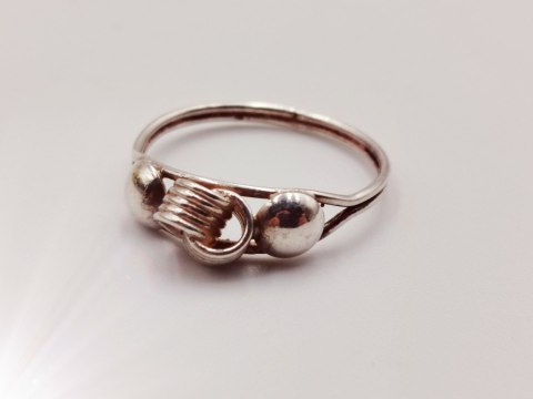 Stary srebrny damski pierścionek/obrączka r.16 srebro VINTAGE biżuteria