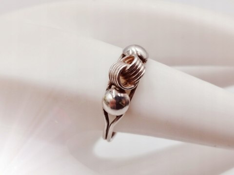 Stary srebrny damski pierścionek/obrączka r.16 srebro VINTAGE biżuteria