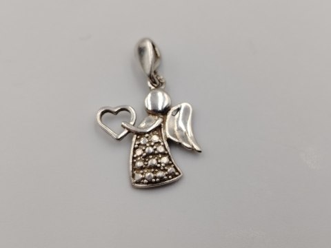 Stary srebrny damski wisiorek/zawieszka ANIOŁ srebro 925 biżuteria VINTAGE