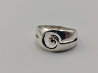 Stary srebrny pierścionek/obrączka ażurowa ŚLIMAK r. 11 srebro VINTAGE