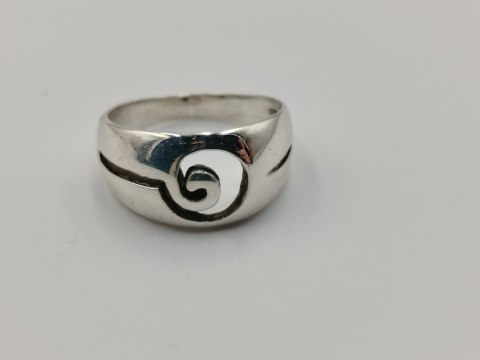 Stary srebrny pierścionek/obrączka ażurowa ŚLIMAK r. 11 srebro VINTAGE