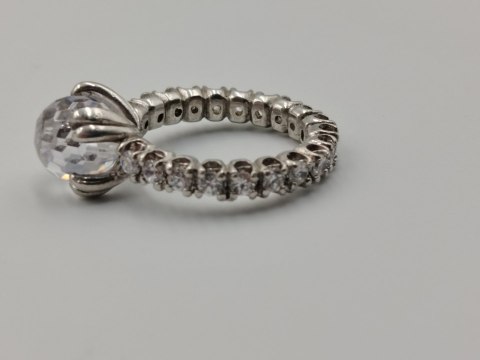 Bajeczny srebrny damski pierścionek CYRKONIE r. 14 srebro 925 biżuteria