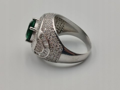 Bajeczny srebrny damski pierścionek CYRKONIE r. 23 srebro 925 biżuteria