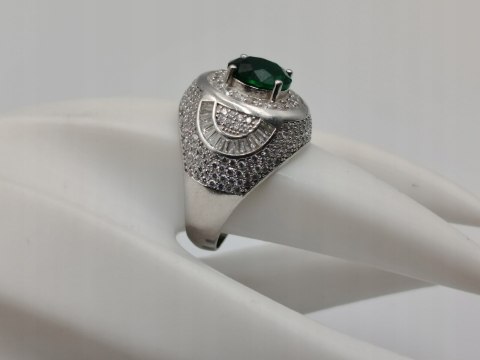 Bajeczny srebrny damski pierścionek CYRKONIE r. 23 srebro 925 biżuteria