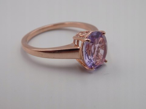 Piękny damski srebrny, pozłacany pierścionek CYRKONIA roz. 23 biżuteria