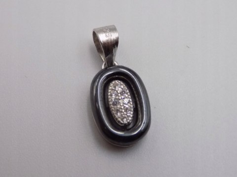 Piękny srebrny damski wisiorek/zawieszka CYRKONIE biżuteria srebro 925