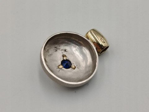 Piękny srebrny damski wisiorek/zawieszka złocenie/srebro VINTAGE biżuteria