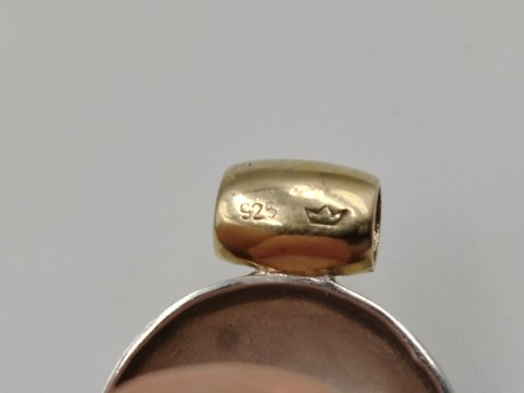 Piękny srebrny damski wisiorek/zawieszka złocenie/srebro VINTAGE biżuteria