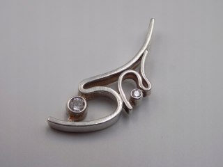 Piękny stary srebrny wisiorek/zawieszka CYRKONIE srebro biżuteria VINTAGE