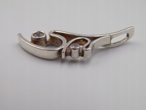 Piękny stary srebrny wisiorek/zawieszka CYRKONIE srebro biżuteria VINTAGE