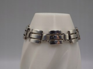 Srebrna damska bransoletka PASKI KWADRATY srebro 925 - biżuteria VINTAGE