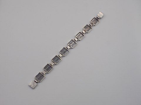 Srebrna damska bransoletka PASKI KWADRATY srebro 925 - biżuteria VINTAGE