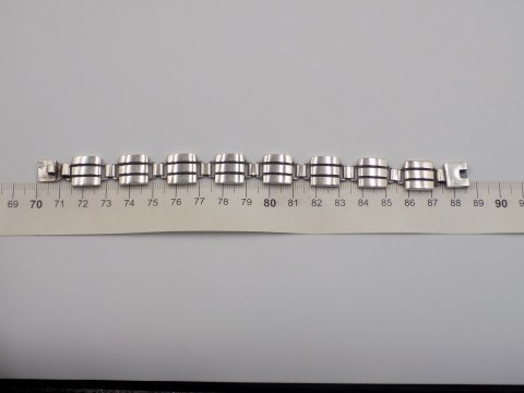 Srebrna damska bransoletka PASKI KWADRATY srebro 925 - biżuteria VINTAGE