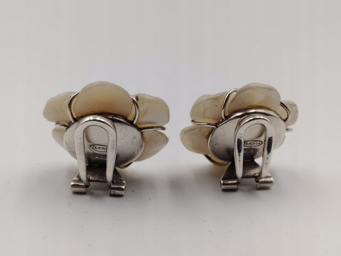 Srebrne kolczyki, klipsy damskie KWIAT - ILARIA - Masa Perłowa srebro 925