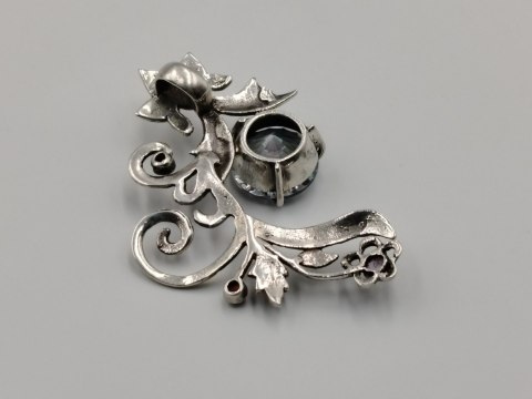 Srebrny damski wisiorek/zawieszka TOPAZ MISTYCZNY GRANATY VINTAGE biżuteria