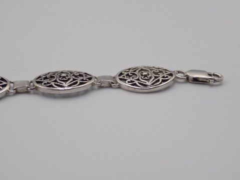 Stara srebrna damska ażurowa bransoletka - srebro 925 - biżuteria VINTAGE