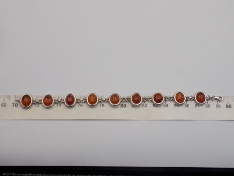 Stara srebrna damska bransoletka BURSZTYN - srebro 925 - biżuteria VINTAGE