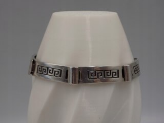 Stara srebrna damska bransoletka wzór grecki srebro 925 - biżuteria VINTAGE