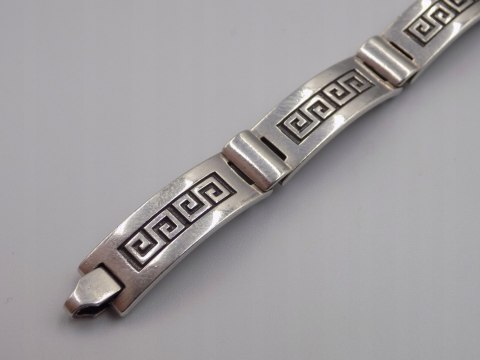 Stara srebrna damska bransoletka wzór grecki srebro 925 - biżuteria VINTAGE