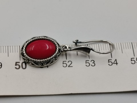 Stare piękne srebrne kolczyki ażurowe ART GRAW OWAL KORAL biżuteria VINTAGE