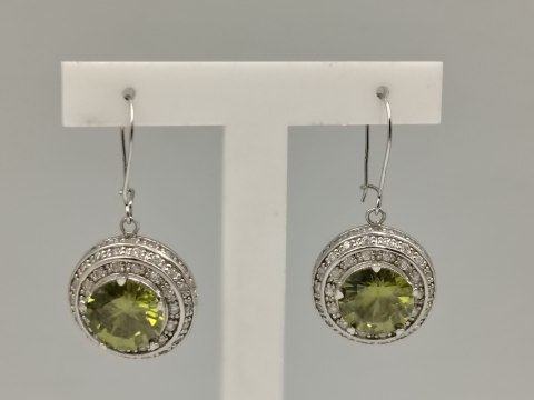 Stare piękne srebrne kolczyki damskie OLIWIN+CYRKONIE srebro 925 biżuteria