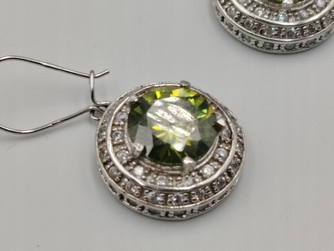 Stare piękne srebrne kolczyki damskie OLIWIN+CYRKONIE srebro 925 biżuteria