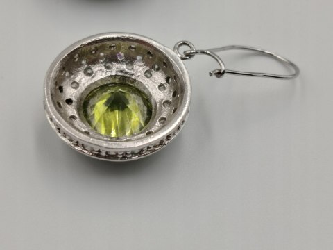 Stare piękne srebrne kolczyki damskie OLIWIN+CYRKONIE srebro 925 biżuteria