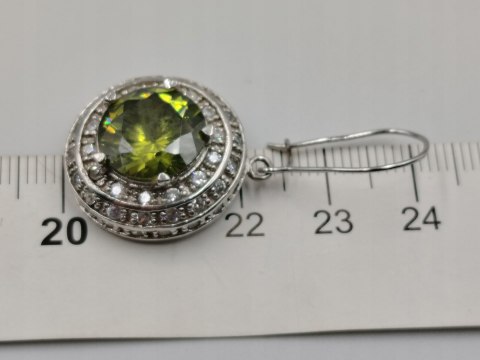 Stare piękne srebrne kolczyki damskie OLIWIN+CYRKONIE srebro 925 biżuteria