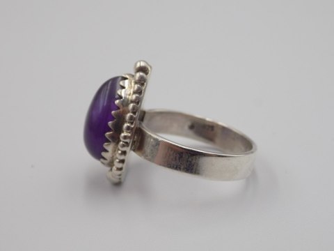 Stary piękny srebrny damski pierścionek AMETYST roz. 15 biżuteria VINTAGE