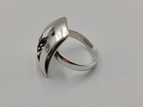 Stary piękny srebrny damski pierścionek KWIAT r.14 srebro biżuteria VINTAGE