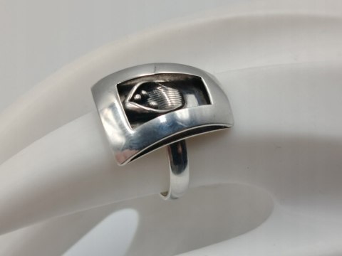 Stary piękny srebrny damski pierścionek KWIAT r.14 srebro biżuteria VINTAGE