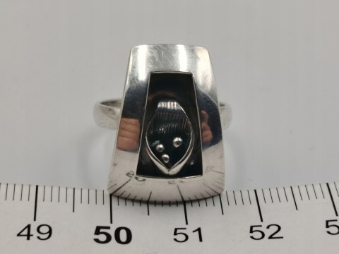 Stary piękny srebrny damski pierścionek KWIAT r.14 srebro biżuteria VINTAGE