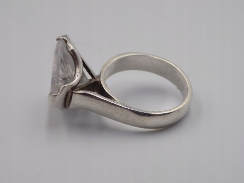 Stary srebrny damski pierścionek CYRKONIA roz.12 srebro biżuteria VINTAGE