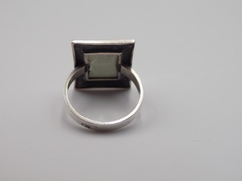 Stary srebrny damski pierścionek KOCIE OKO r.16 srebro VINTAGE biżuteria