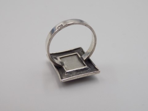 Stary srebrny damski pierścionek KOCIE OKO r.16 srebro VINTAGE biżuteria