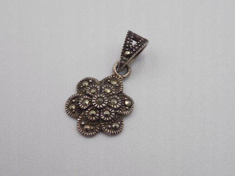 Stary srebrny damski wisiorek/zawieszka KWIAT srebro 925 biżuteria VINTAGE