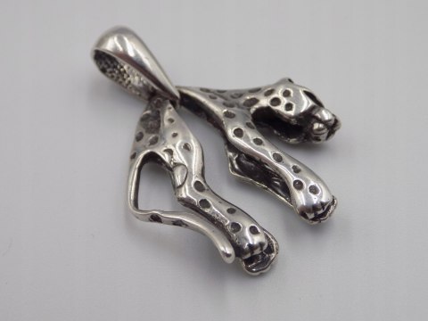 Stary srebrny damski wisiorek/zawieszka PANTERA srebro biżuteria VINTAGE