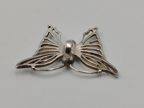 Stary srebrny damski wisiorek/zawieszka ażurowa MOTYL biżuteria VINTAGE