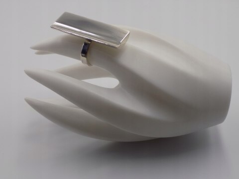 Stary srebrny duży długi pierścionek - roz. 13 srebro 925 VINTAGE biżuteria