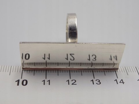 Stary srebrny duży długi pierścionek - roz. 13 srebro 925 VINTAGE biżuteria