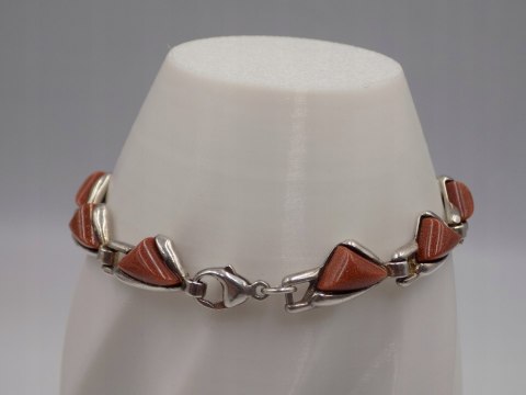 Piękna srebrna damska bransoletka PIASEK PUSTYNI srebro VINTAGE biżuteria