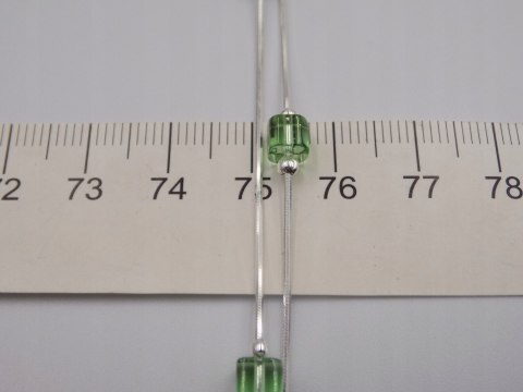 Piękna srebrna damska bransoletka - zielone koraliki, srebro 925 biżuteria