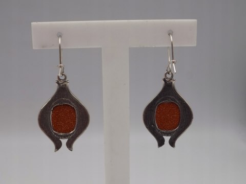 Piękne srebrne kolczyki PIASEK PUSTYNI srebro OKSYDA VINTAGE biżuteria