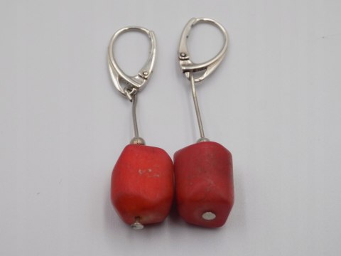 Piękne stare srebrne kolczyki KORALOWIEC srebro 925 VINTAGE biżuteria